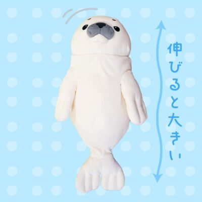 Shinada Global Mochi Seal Plush Toy White L 30cm Mochi Soft Japan
