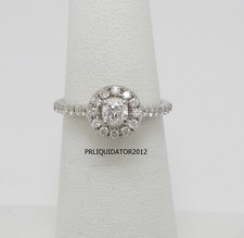 1/2CT Natural Diamond Halo Solitaire Engagement Wedding Ring Band 14K White Gold