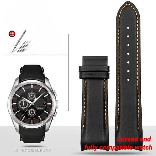 Uhrenarmband mit gebogenem Ende bunt robust Echtleder Schließe Armband Herren 22-24 mm - Bild 16 von 24