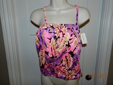 NWT Gabar Swimwear Women's Strapless Tankini Swimsuit Swimwear Top Gold 12 multi