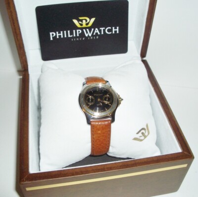 Uhr PHILIP WATCH #8251345527 Hippos Day & Date schwarzes Zifferblatt New Old Stock