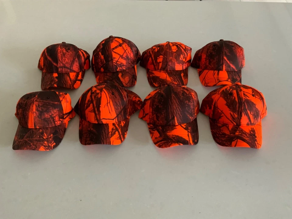 Camouflage Blaze Orange Cap - Hunting different styles avail standard camo hat - image 3 of 4