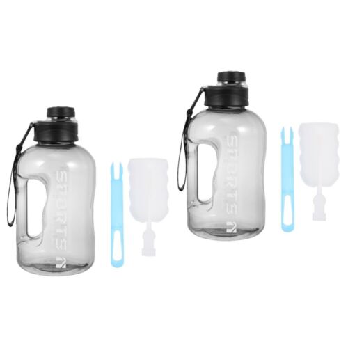 2 set brocca d'acqua coppa sportiva grande bottiglia sportiva campeggio - Foto 1 di 12