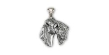 Kerry Blue Terrier Jewelry Sterling Silver Handmade Kerry Blue Terrier Pendant