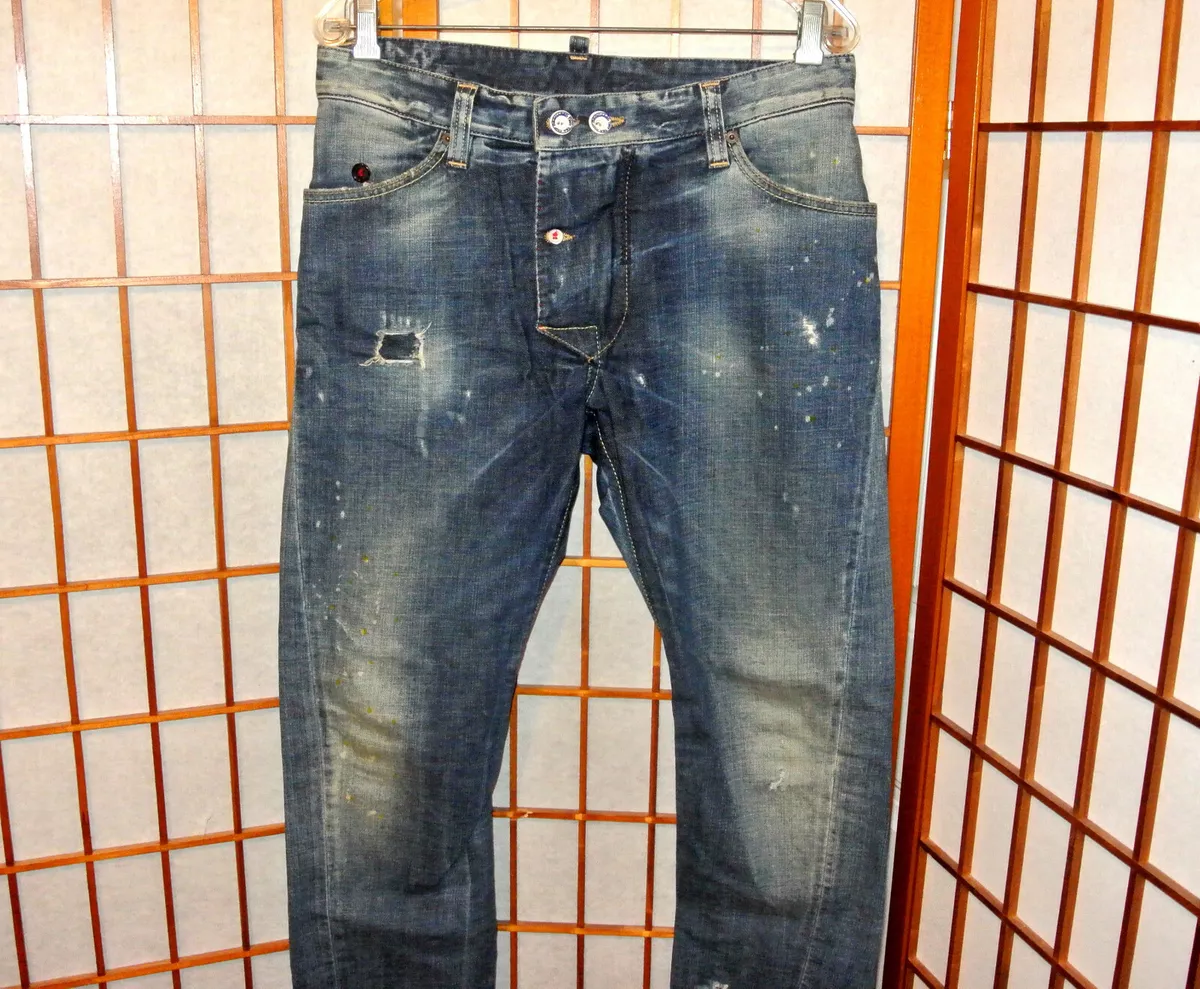 DSQUARED2 KENNY TWIST TEA FOR 2 DESTROYED RUNWAY VINTAGE JEANS