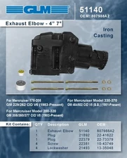 GLM 51140 Mercruiser 262 305 350 454 502 4" Riser Elbow 