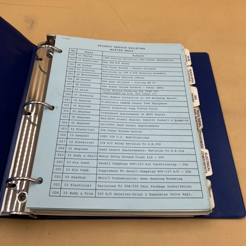 Carpeta de entrenamiento de servicio turbocompresor diésel Peugeot XD26 RARO COMO NUEVO ESTADO Foto 4 de 4