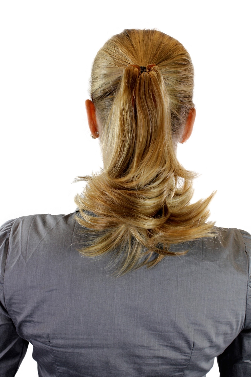 Hairpiece Ponytail Blonde Mix Visible Butterfly Clip BRO-506-27CH24B