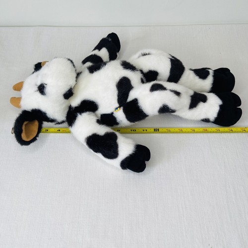 Vintage Build A Bear Cow Plush 18" White with Black Holstein Cow Stuffed Animal - Picture 10 of 12