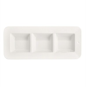 NORA FLEMING G9 GARNISH DISH 3 part Divided Dish WITH PINSTRIPES - NEW IN BOX -