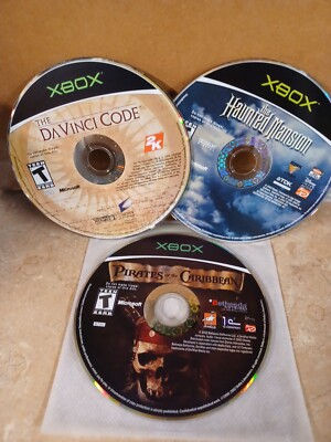 Xbox Game Lot,Davinci Code, Haunted Mansion,Pirates Of The Caribbean,Disc Only