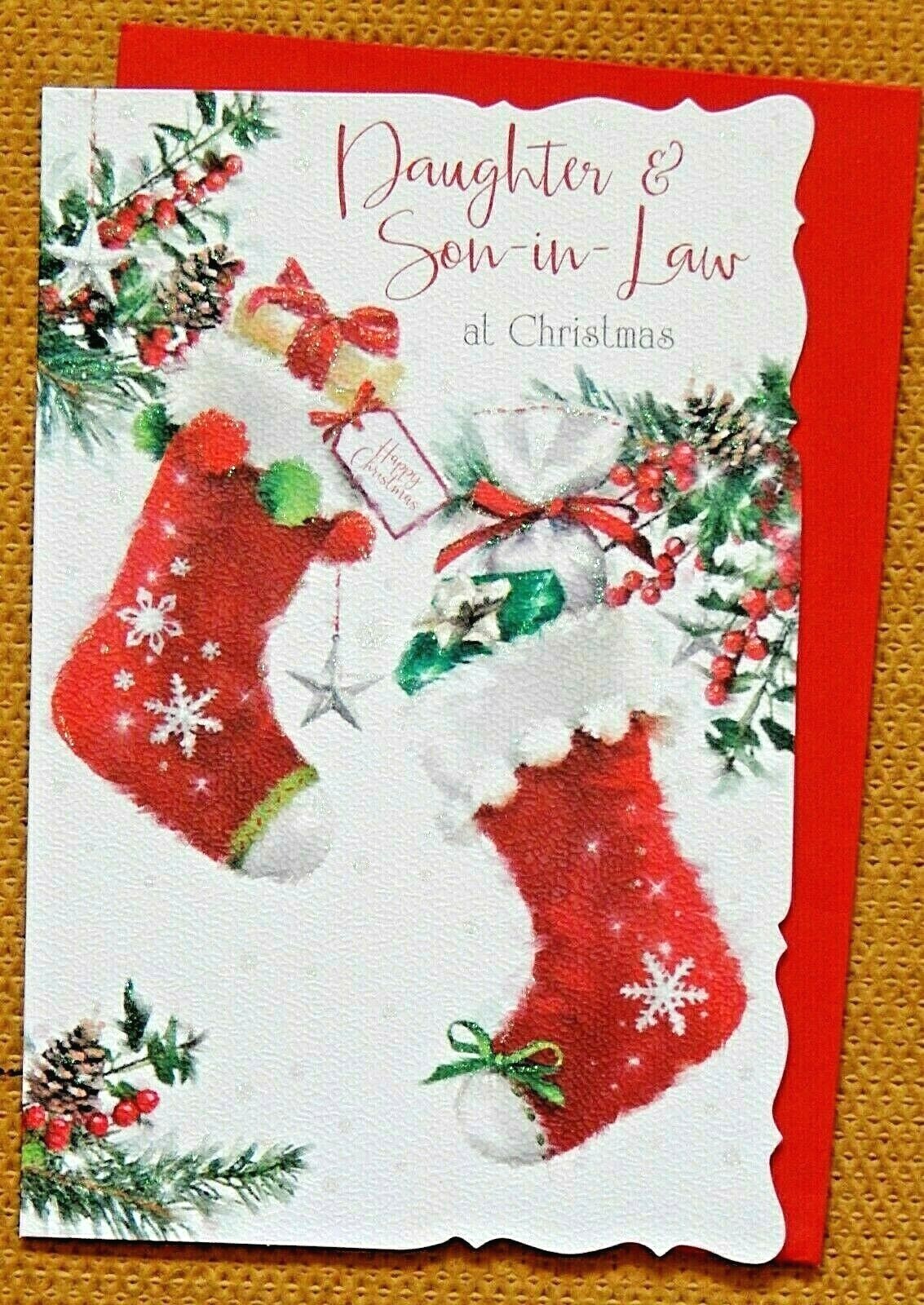 Daughter and Son in Law Christmas Card ~ Winter Scene Special Couple  9""x 6""
