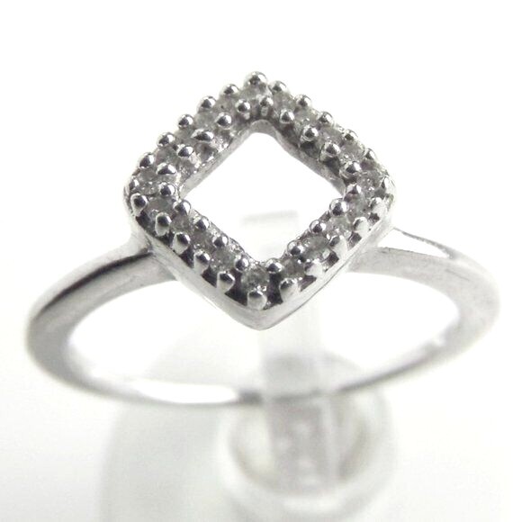 Genuine DIAMOND Sterling Silver Stackable Ring 6 - image 1