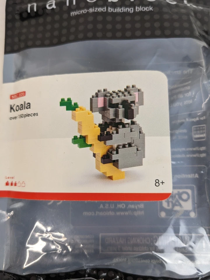 Bloques de construcción Nanoblock Koala, más de 150 piezas parcialmente construidas Foto 2 de 4