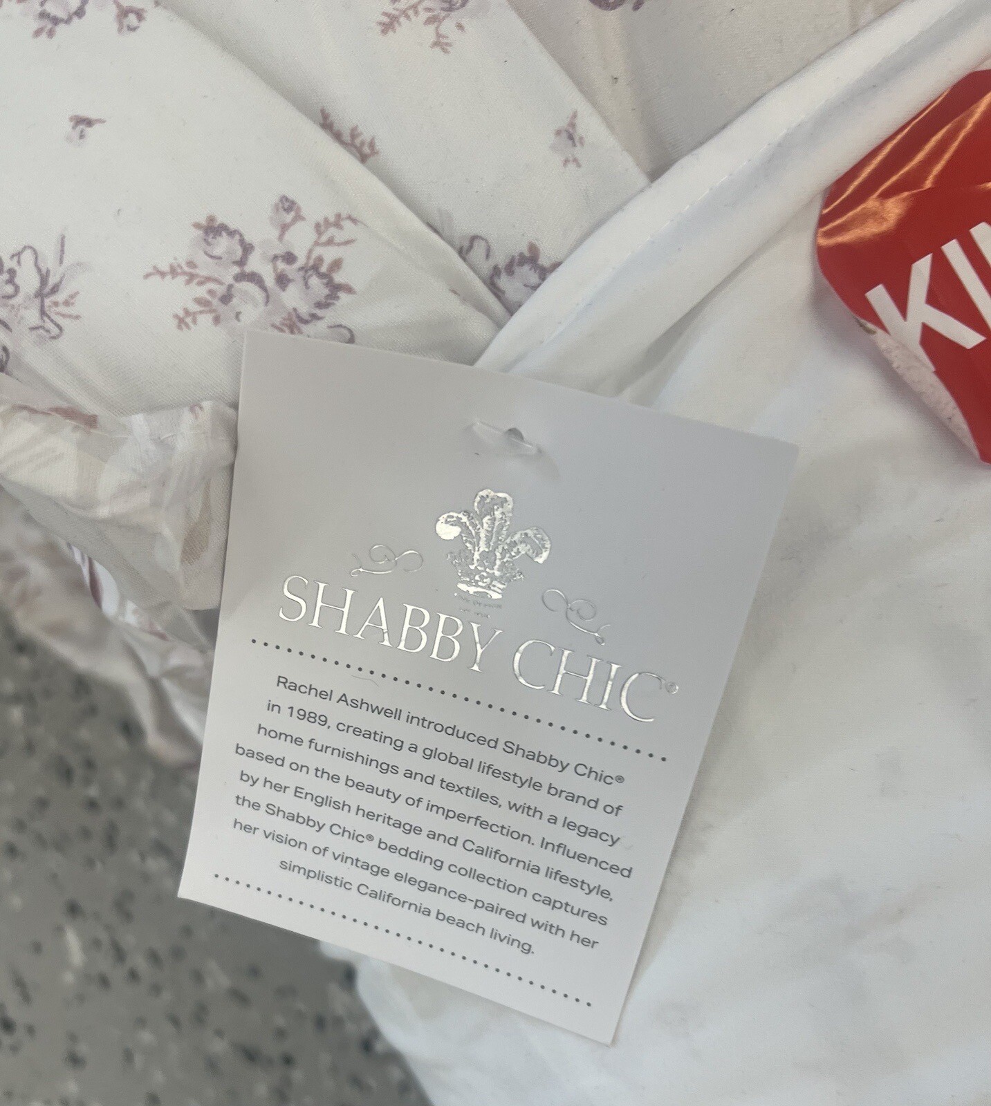 Shabby Chic King comforter set beautiful lavendar violet floral Rachel