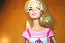 Dessert Chef Barbie Doll w/lever on back -Used-May show signs of wear-sold as is