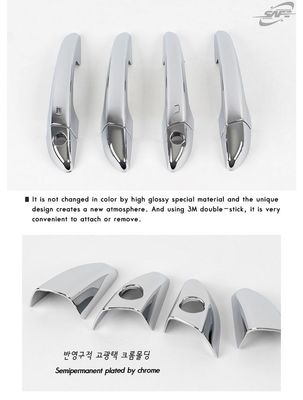 Chrome Door Handle Catch Molding Cover Set – 10pcs – For 2015-2017 Hyundai Sonata LF – Auto Clover B848