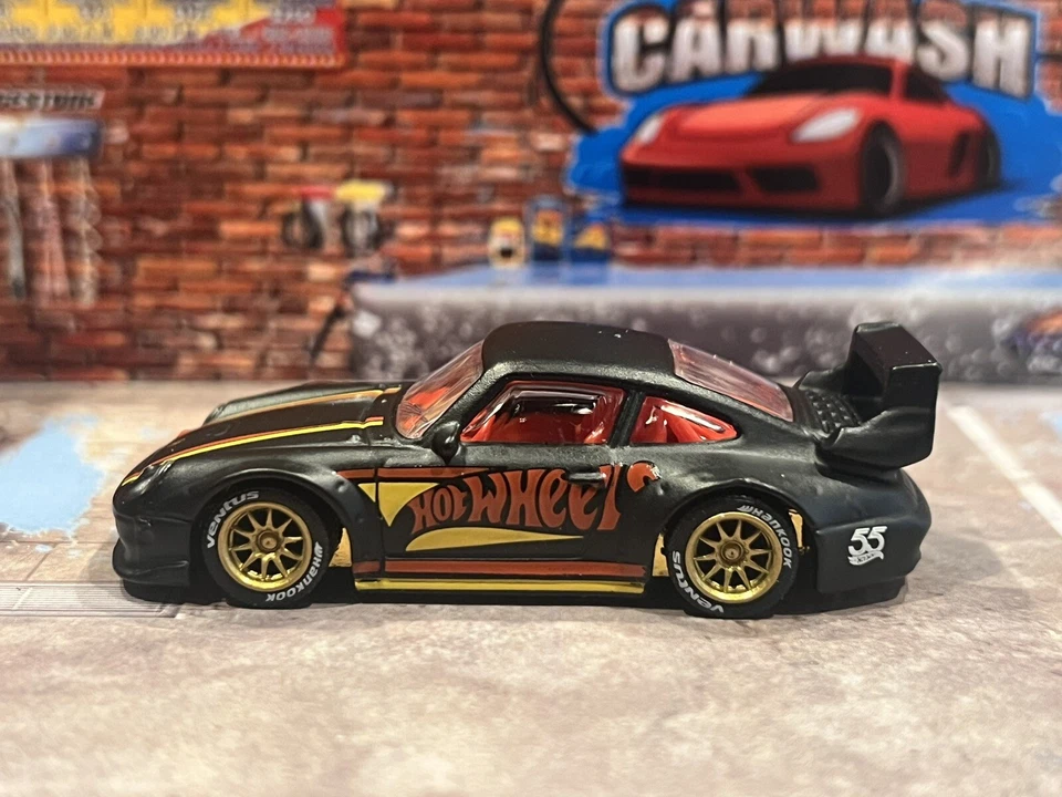 Hot Wheels 55th Anniversary Black Gold Porsche 993 GT2 Real Riders Swap CUSTOM - Image 3 of 4