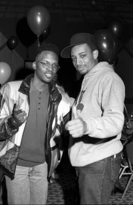 Jazzy Jeff and Kool DJ Red Alert attend a party for Jive Records - Old Photo