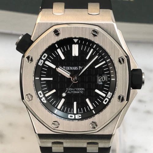 2016 Audemars Piguet Royal Oak Men's Black Watch - 15710ST.OO.A002CA.01 w papers