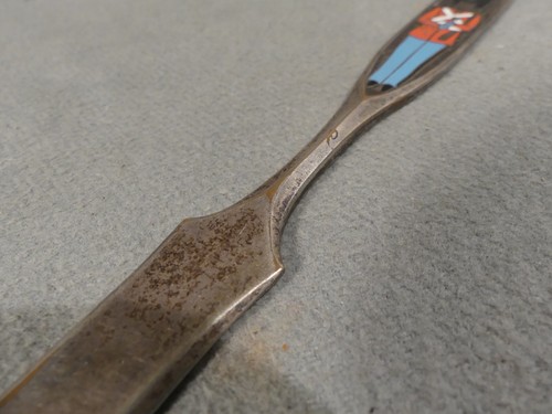 alter Brieföffner Emaille Königswache R IX Danmark versilbert 22 cm - Picture 3 of 7
