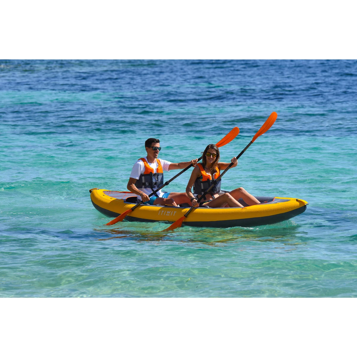 Inflatable Kayak For Sea ITIWIT Inflatable Kayak Sea X100 2 seats Sit on Touring Yellow - DECATHLON | eBay