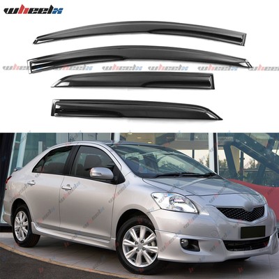 For 07-13 Toyota Yaris XP90 Sedan Mugen Style 3D Wavy Window Visors Rain Guards