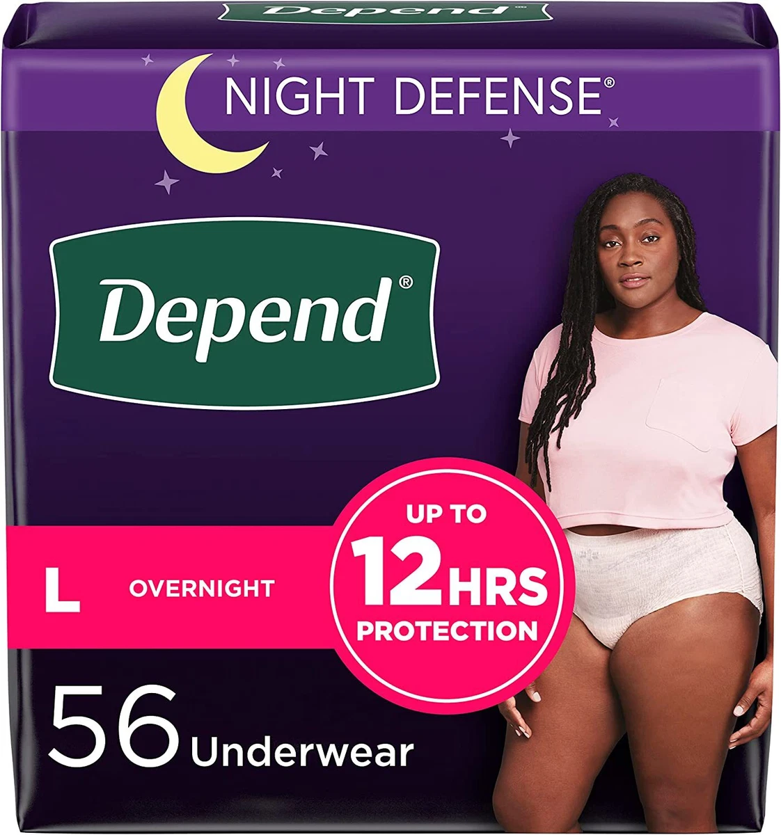 Depend Night Defense Incontinence Overnight Underwear for Women S