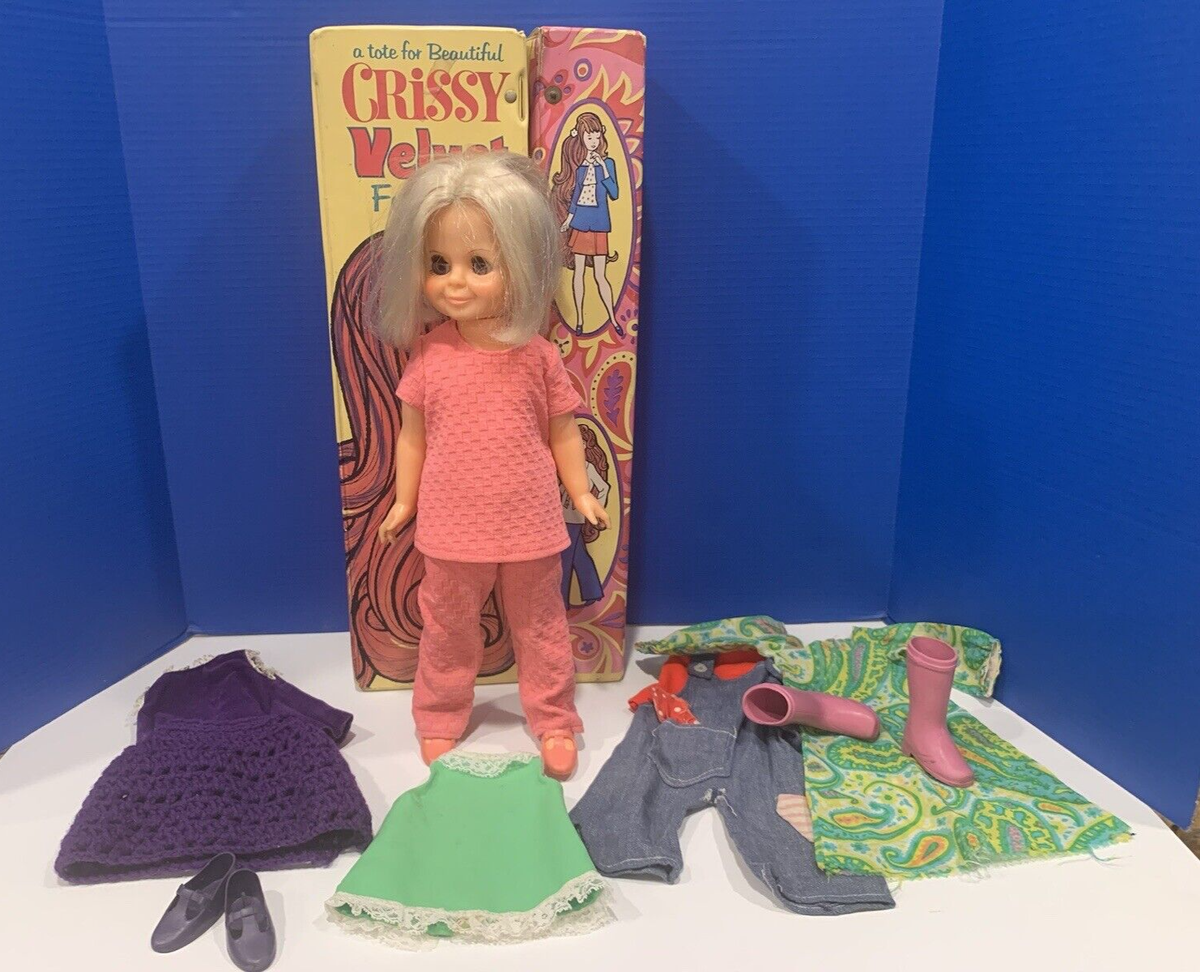 1970 Ideal Velvet Grow Hair Doll w/Box and Original Outfit, Shoes