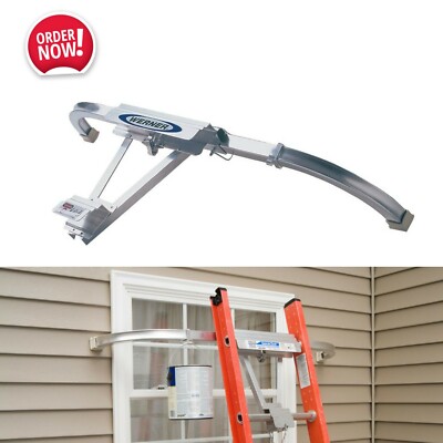 Support Ladder Stabilizer Aluminum Quick Install w/Locking Latch Safe Roof Climb