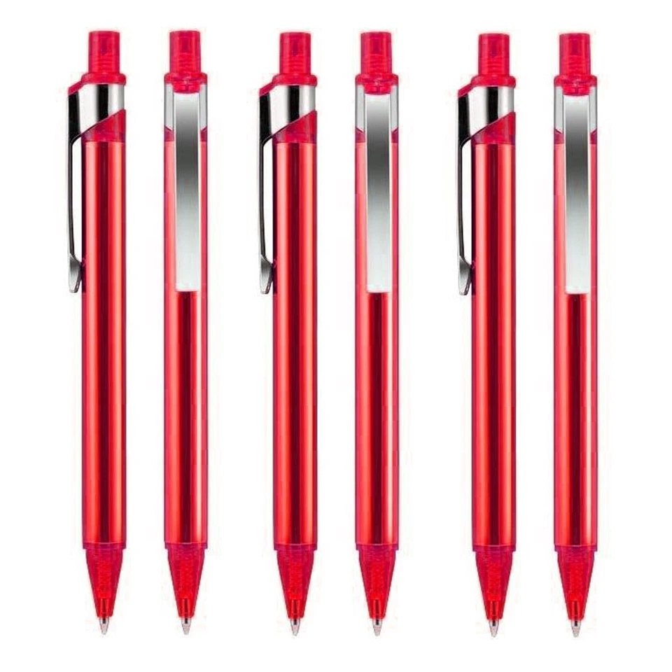 50 Stück Metall Kugelschreiber Rot Hochwertig Schwarze Kulimine 50x Kuli Stifte