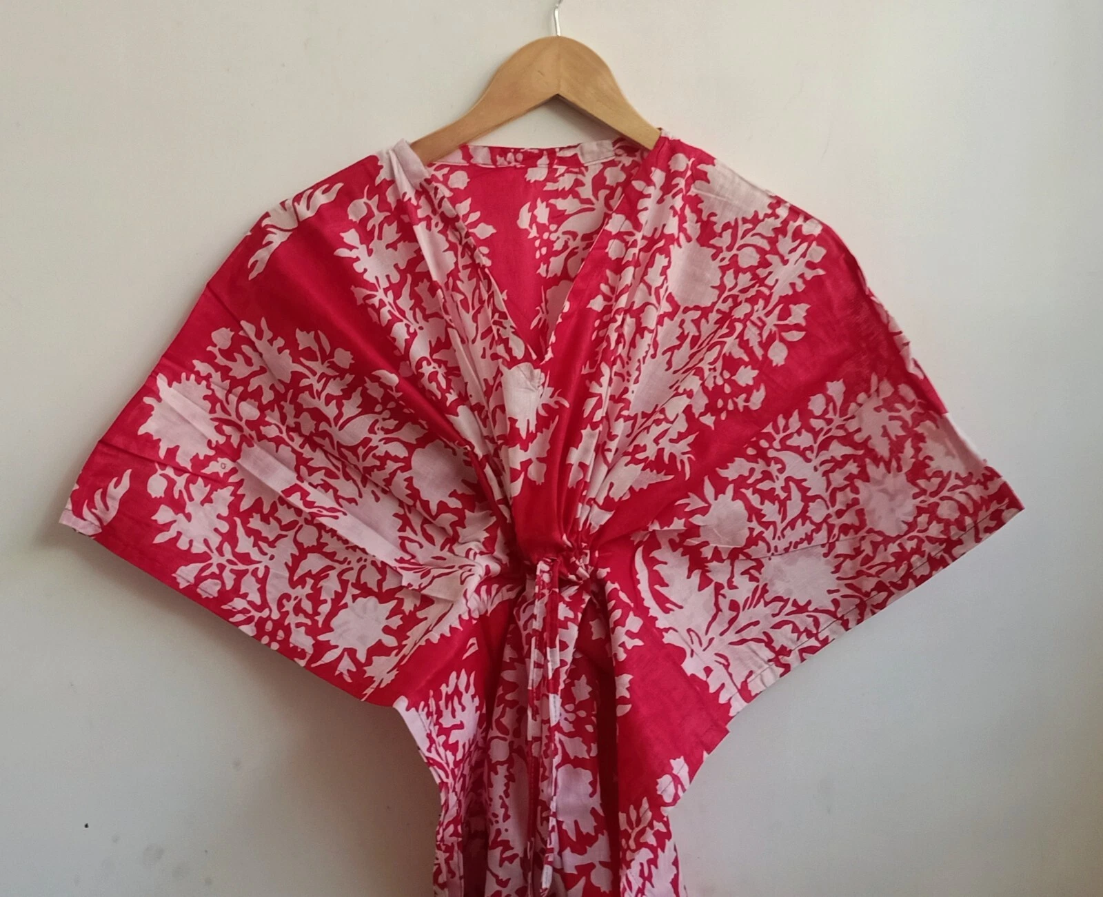 PALM ANGELS Abito da notte maxi abito caftano rosso indiano grande palma puro cotone caftano