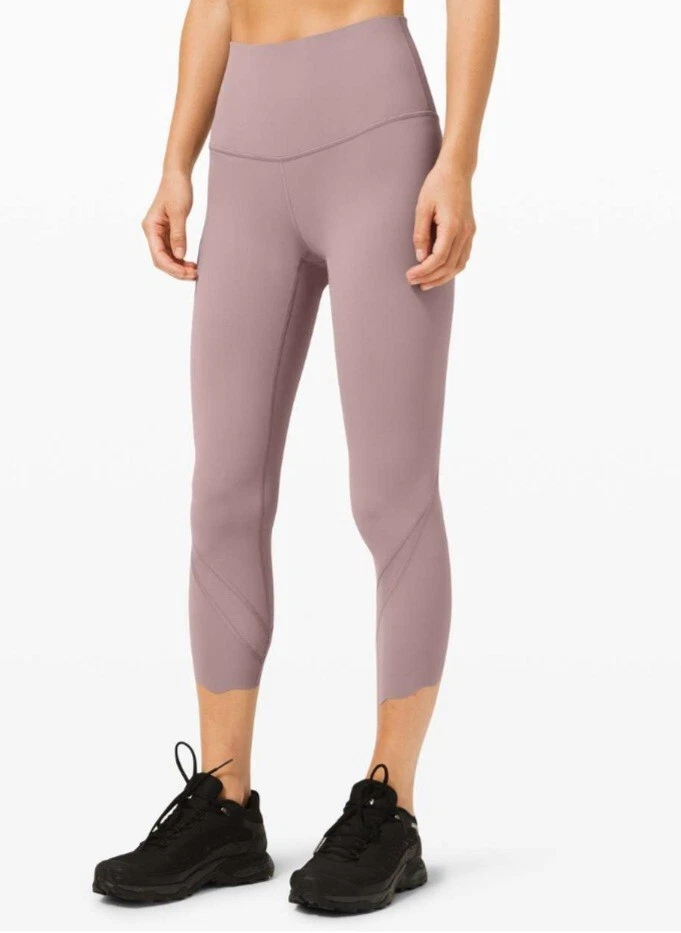 New AUTH Lululemon Wunder Under Crop High-Rise Roll Down Scallop