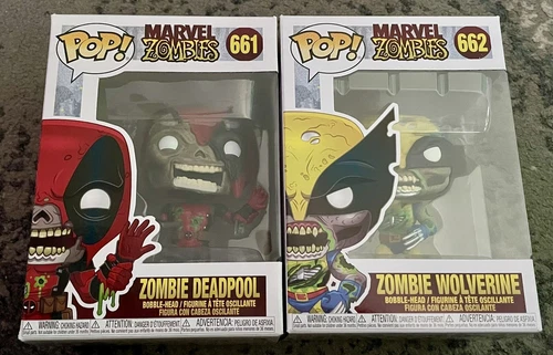 Funko Pop! Vinyl: Marvel Zombie Deadpool #661 And Wolverine #662 Set Disney NEW