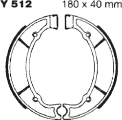 EBC/Y512 Brake Shoes (Rear) for Yamaha XJ550, XZ550, YX600 Radian, XV750 Virago - Picture 2 of 2