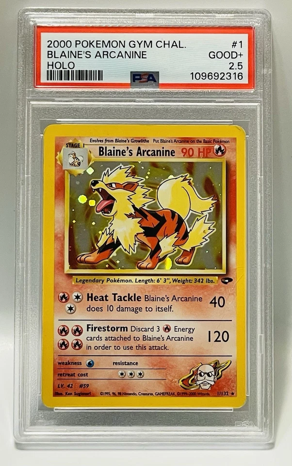 Blaines Arcanine *PSA 2.5* 2000 Pokemon Gym Challenge Holo #1 TCG - Image 2 of 3