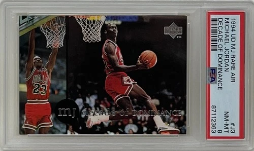 Michael Jordan 1994 Upper Deck Rare Air Decade of Dominance Bulls Card #J3 PSA 8