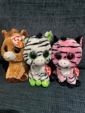 Ty Beanie Boos Lot - ZIG ZAG, HARRIET, ZOEY - 6" Regular - Retired NWT