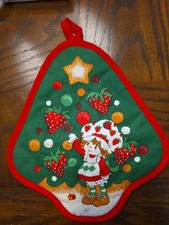 New Vintage Strawberry Shortcake Pot Holder Hot Pad Quilted Christmas Tree 1980