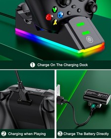 For XBox One Series X/S Controller Charger Station+4320mWh Rechargeable Battery