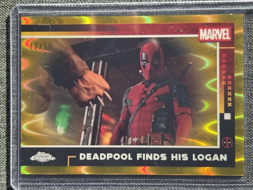 2025 Topps Chrome Marvel Deadpool Deadpool Finds His Logan Gold Raywave /50