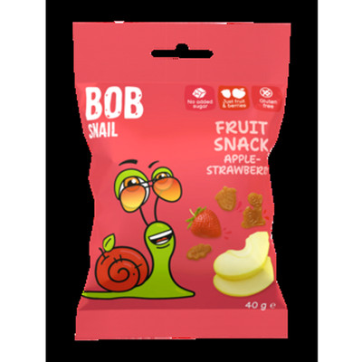 4820219347491 Bob Snail Fruit Snack Jabłko-Truskawka 40g 
