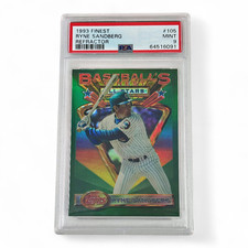 1993 Finest Ryne Sandberg Refractor #105 Graded Mint PSA 9