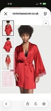 Victoria Secret Women s Red Satin Robe-Size M/L