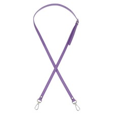 47" Adjustable PU Leather Purse Strap with Silver Hardware Purple