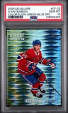 2025 UD Allure Ivan Demidov Green-Blue Spectrum Rookie RC /75 PSA 10 (Pop 1)