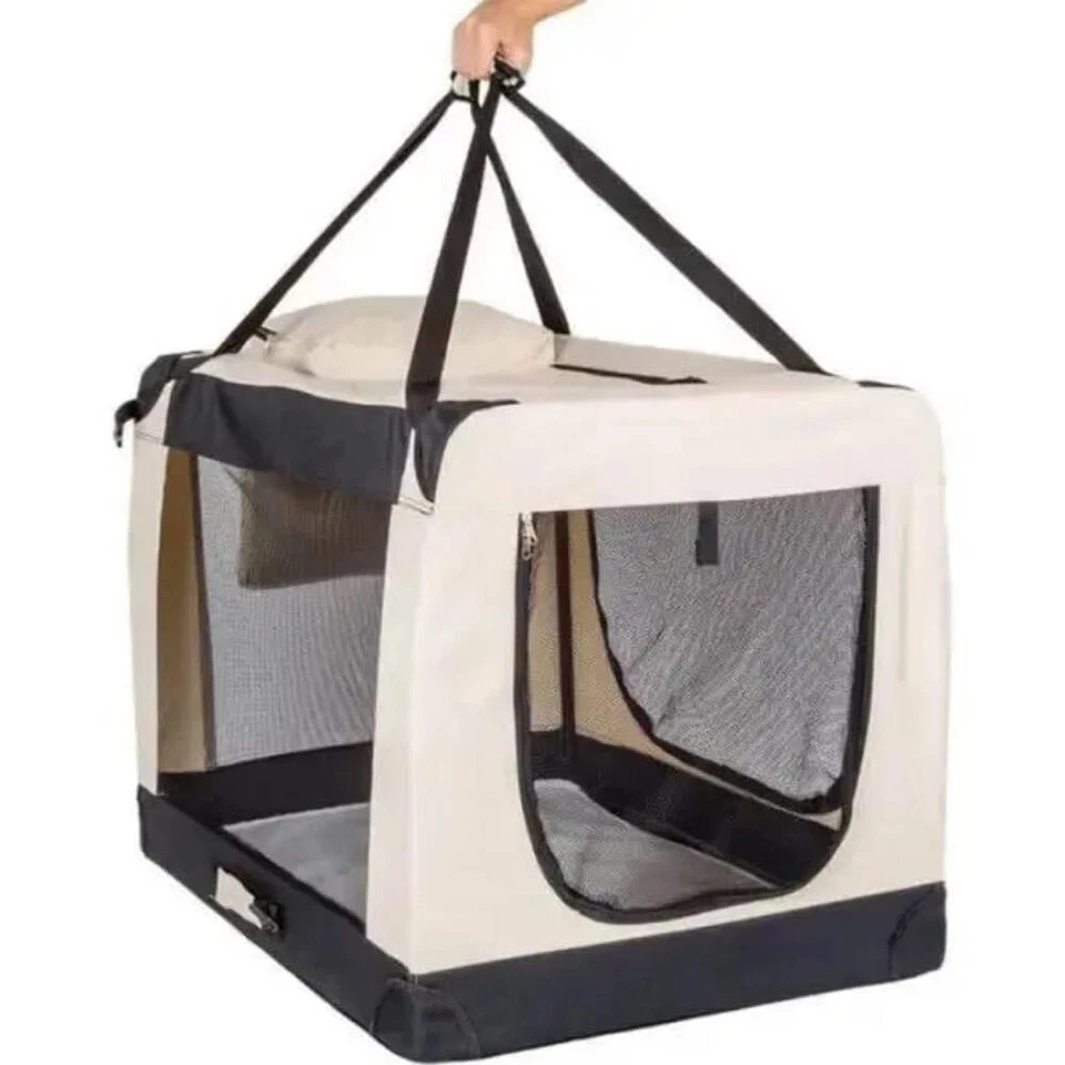 🐾 Topmast Nylon Hundetransportbox – beige | Faltbare Reisebox für Hunde - Bild 4 von 4