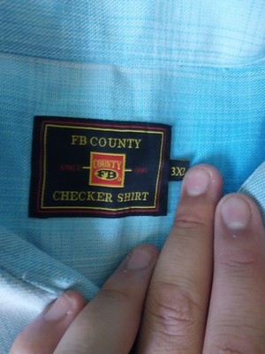 Cholo FB County Men's 3XL Blue/White Checker Flanell Short Sleeve Button Shirt