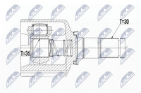NTY Gelenksatz, Antriebswelle NPW-RE-092 FüR Renault