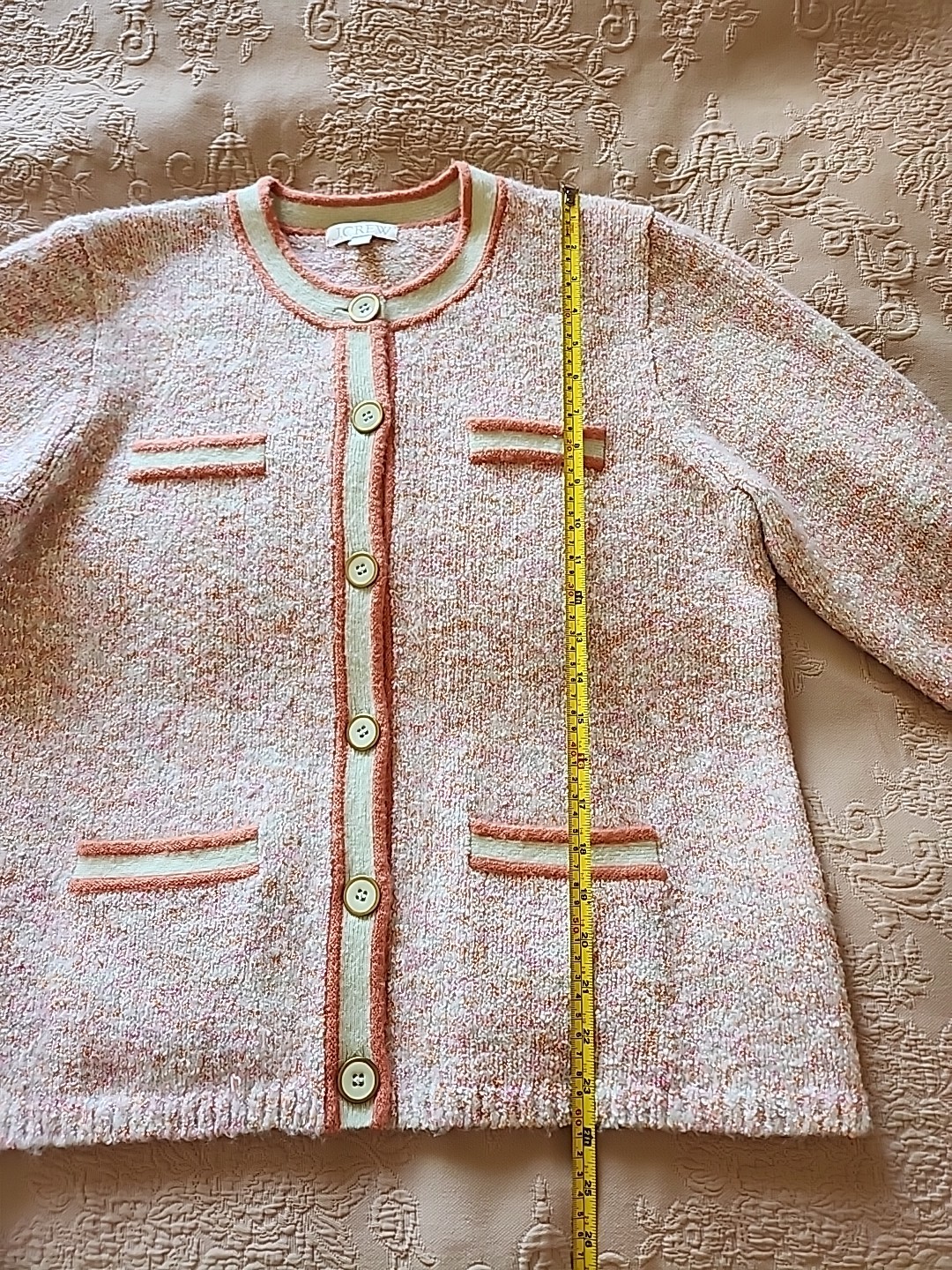 NWOT J. Crew Marled Sweater Lady's Jacket Blazer in Ice Pink Size Large  thumbnail 7